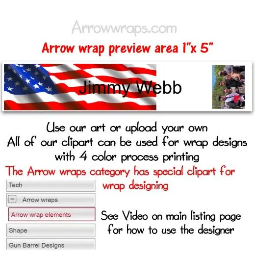 1" X 5" Custom Arrow Wrap – Choose Color, Reflectivity, And Finish 1
