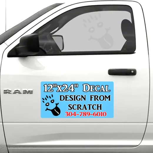 12" X 24" Vehicle Decal – Durable Full-Color Door Application 1