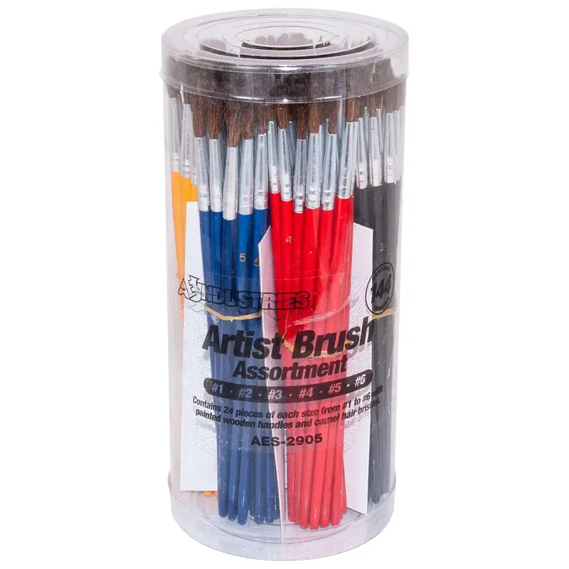 144-Piece Assorted Artist Brush Display Set – Professional Grade 2905 1