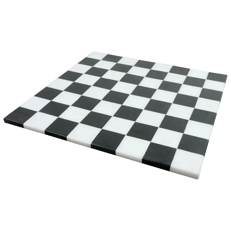 15-Inch Borderless Marble Chess Board – Black & White Stone (Slight Imperfection) 1