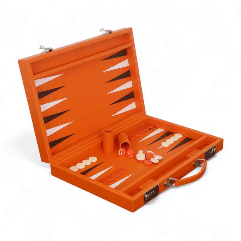 18-Inch Premier Leatherette Backgammon Set – Stylish Briefcase-Style Travel Game 1