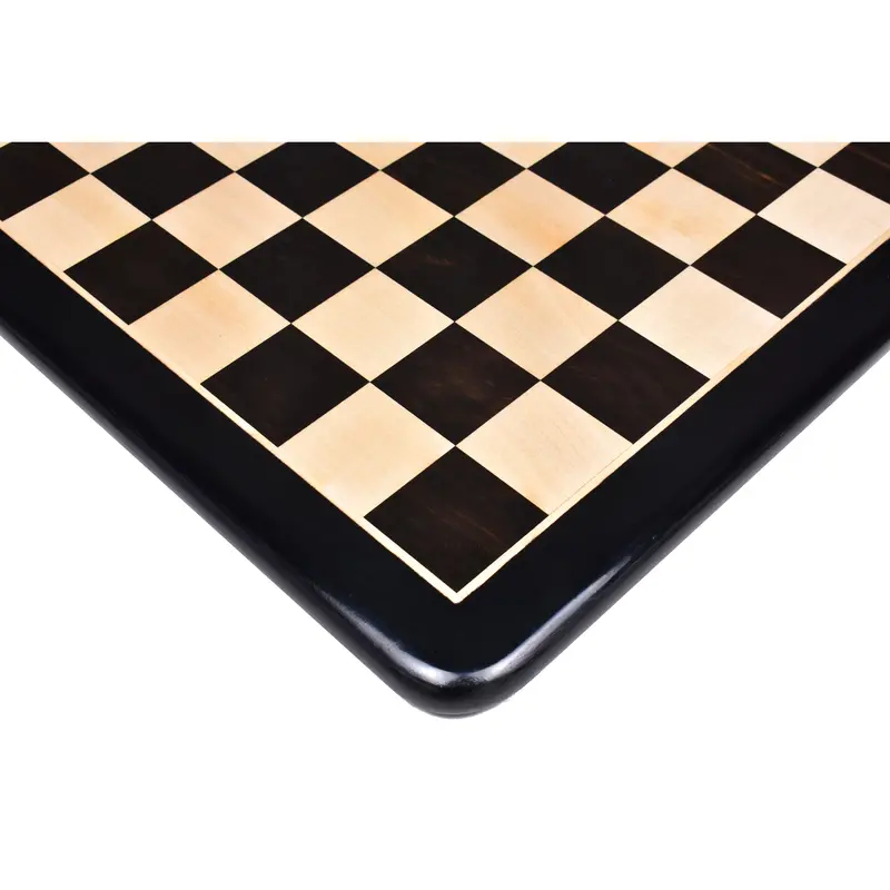 19-Inch Solid Inlaid Chess Board – Ebony And Maple, 50Mm Squares 1
