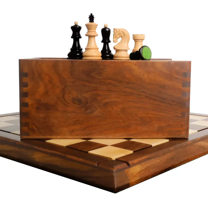 2.6-Inch Russian Zagreb Chess Combo – Ebonised Boxwood Pieces With Board & Box 1