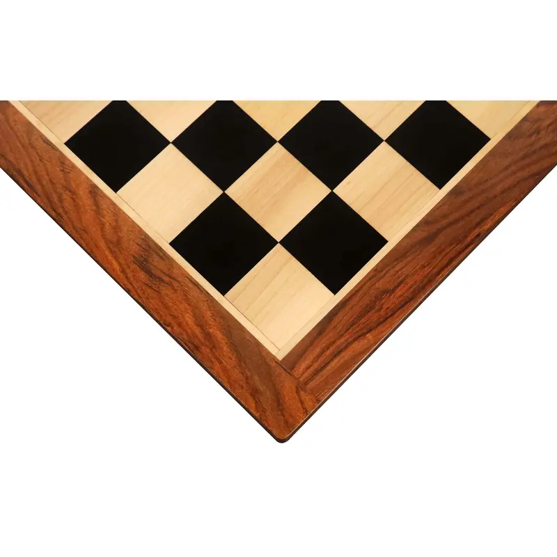 21-Inch Ebony And Maple Chessboard – 55Mm Squares With Golden Rosewood Edge Trim 1