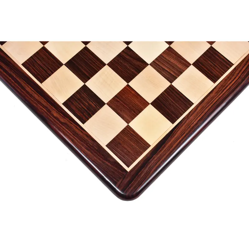 21-Inch Flat Rosewood And Maple Chess Board – 55Mm Square Design 1
