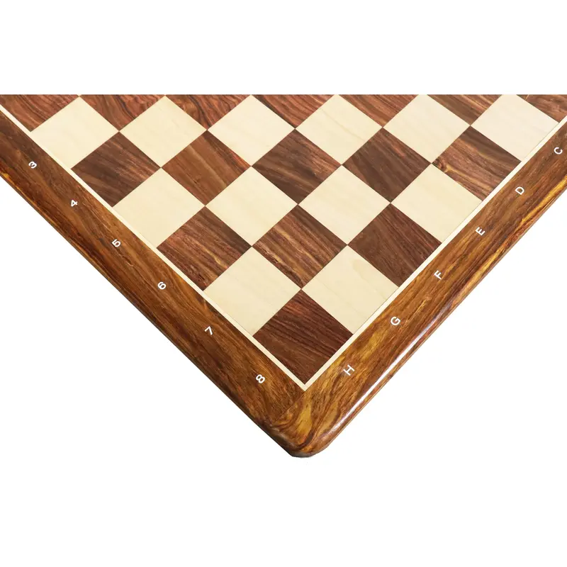 21-Inch Golden Rosewood & Maple Chess Board – 55Mm Squares With Algebraic Notation – Europe Clearance 1
