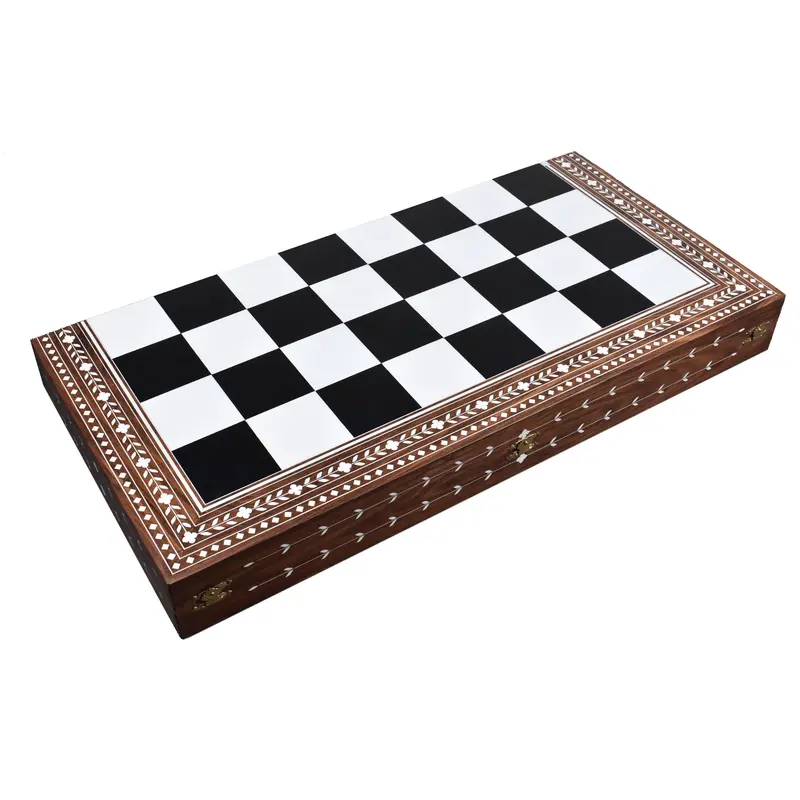 24-Inch Large Folding Chess Board – Golden Rosewood And Acrylic Ivory, 65Mm Squares 1