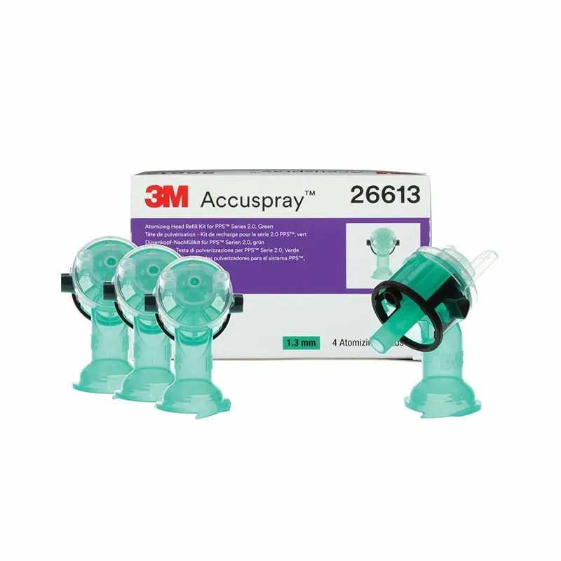 3M Accuspray Atomizing Head Refill Pack – Green, 1.3 Mm Nozzle, 4 Per Pack 26613 1