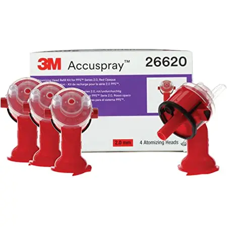 3M Accuspray Atomizing Head Refill Pack – Red, 2.0 Mm Nozzle, 4 Per Pack 26620 1