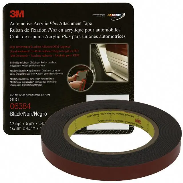 3M Black Attach Tape 06384 – 1/2-Inch X 5-Yard High-Grip Double-Sided Tape 1
