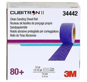 3M Cubitron Ii Hookit Clean Sanding Sheet Roll, 80+ Grit, 70 Mm X 12 M (Model 34442) 1