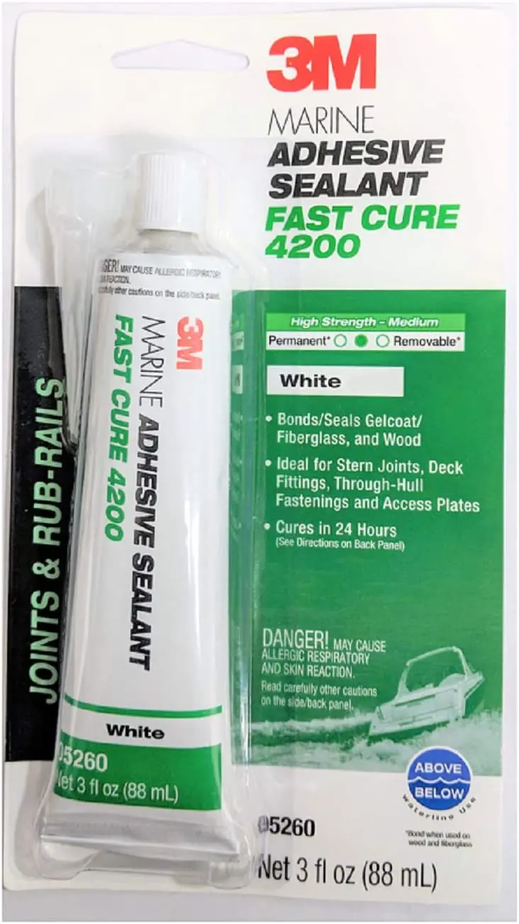 3M Marine Fast-Cure Adhesive & Sealant 4200 – 3Oz White Tube (05260) 1