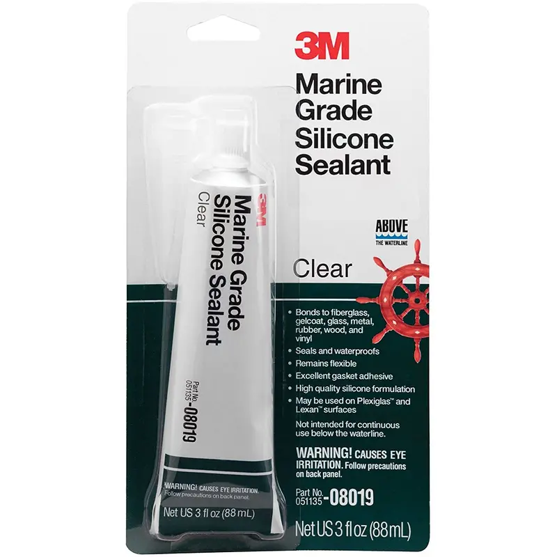 3M Marine Silicone Sealant 08019 – Crystal-Clear, Mold-Resistant Caulking (3 Oz Tube) 1