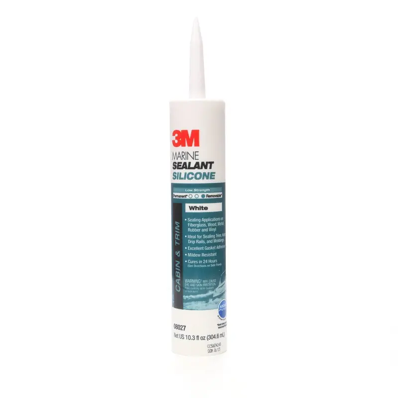 3M Marine Silicone Sealant 08027 – White, High-Performance Polyether-Based Caulk (Cartridge) 1