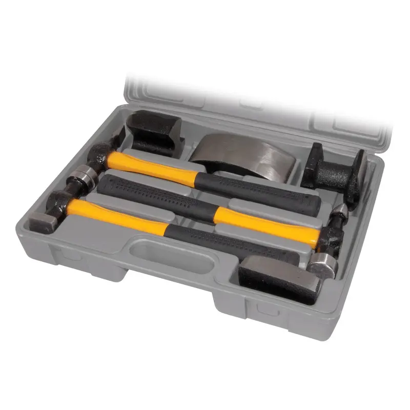7-Piece Hammer And Dolly Set — Includes Flat And Grooved Handles For Versatile Auto Body Repair (2740) 1