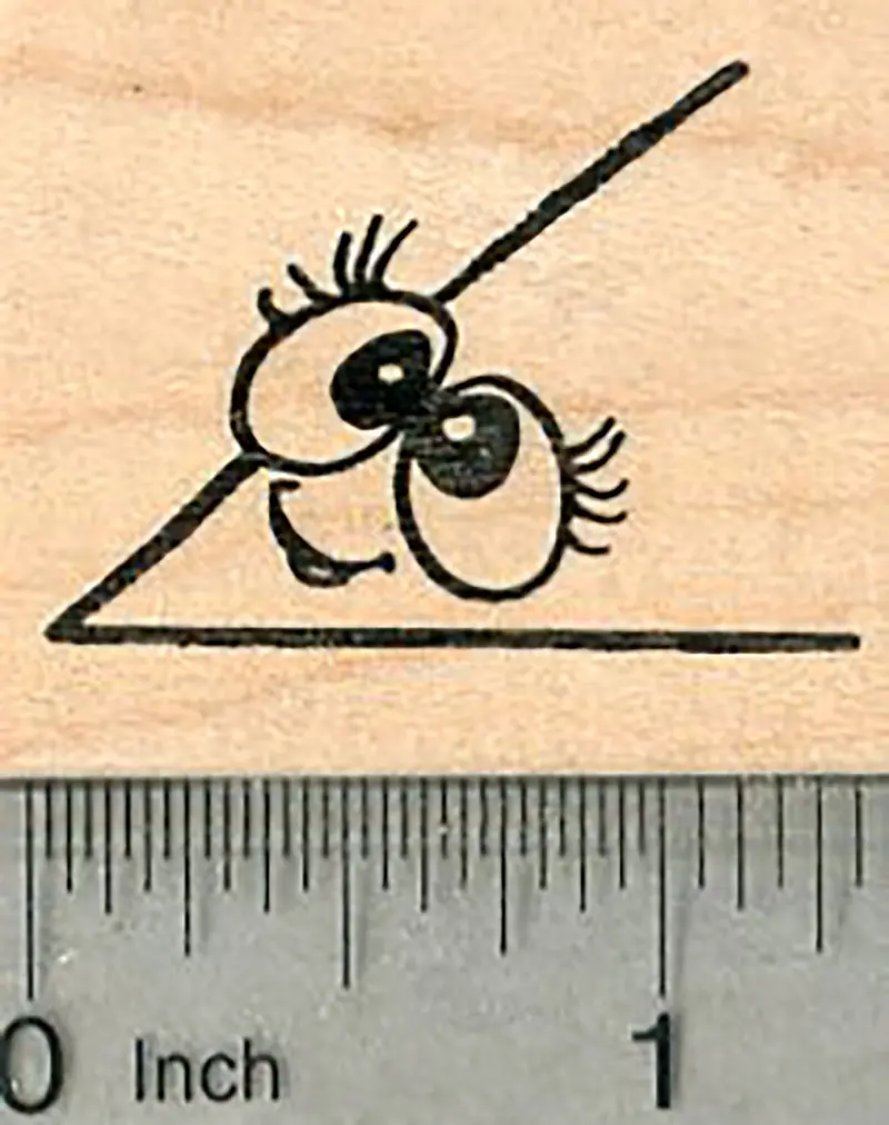 'A Cute Angle' Pun Rubber Stamp – Acute Geometry Wordplay 1