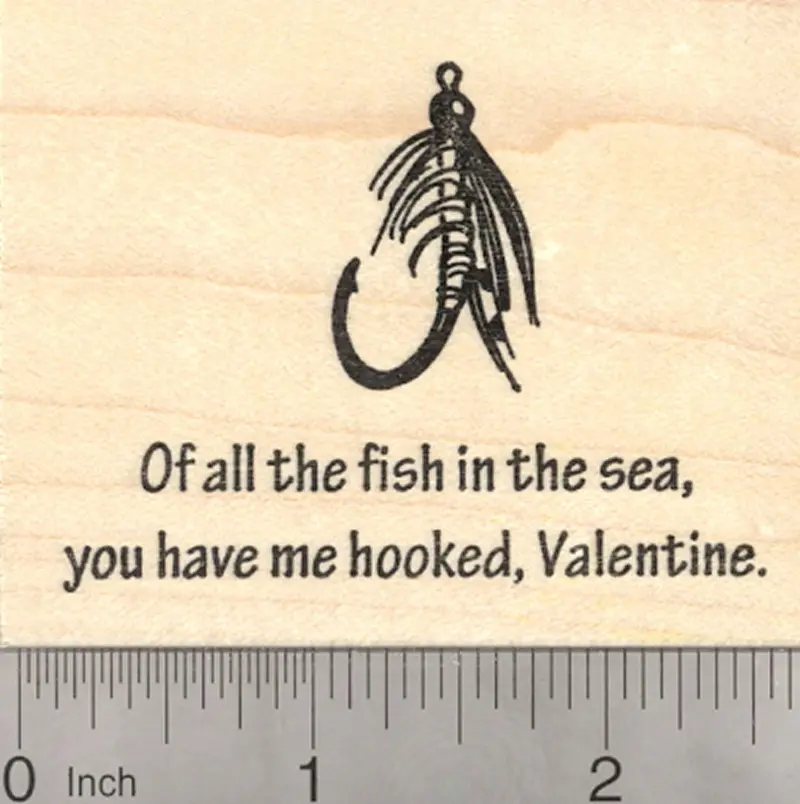 ‘All The Fish In The Sea’ Valentine’S Rubber Stamp – Romantic Nautical Phrase 1