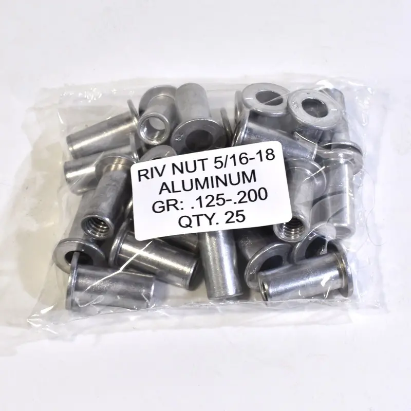 Aluminum Rivet Nut Inserts – 5/16"-18 Thread, 25-Pack 1