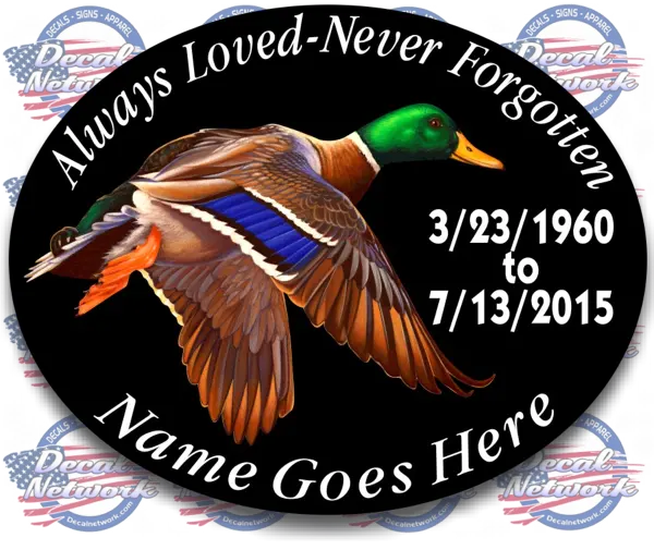 Always Loved, Never Forgotten – Mallard Duck Tribute Decal 1