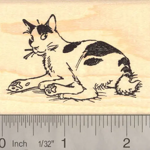 American Bobtail Feline Rubber Stamp 1