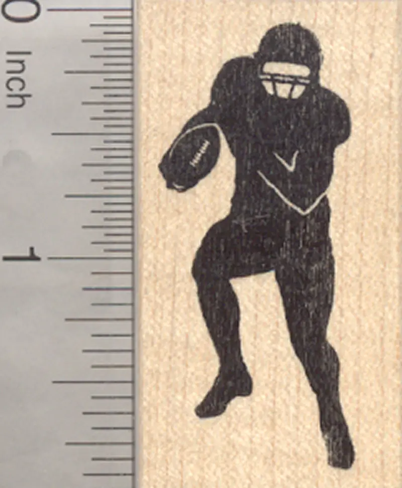 American Football Athlete Rubber Stamp – Silhouette Design 1