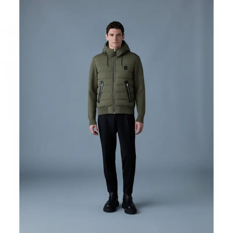 Andrew Mixed-Media Light Down Jacket – Light Military Tone 1