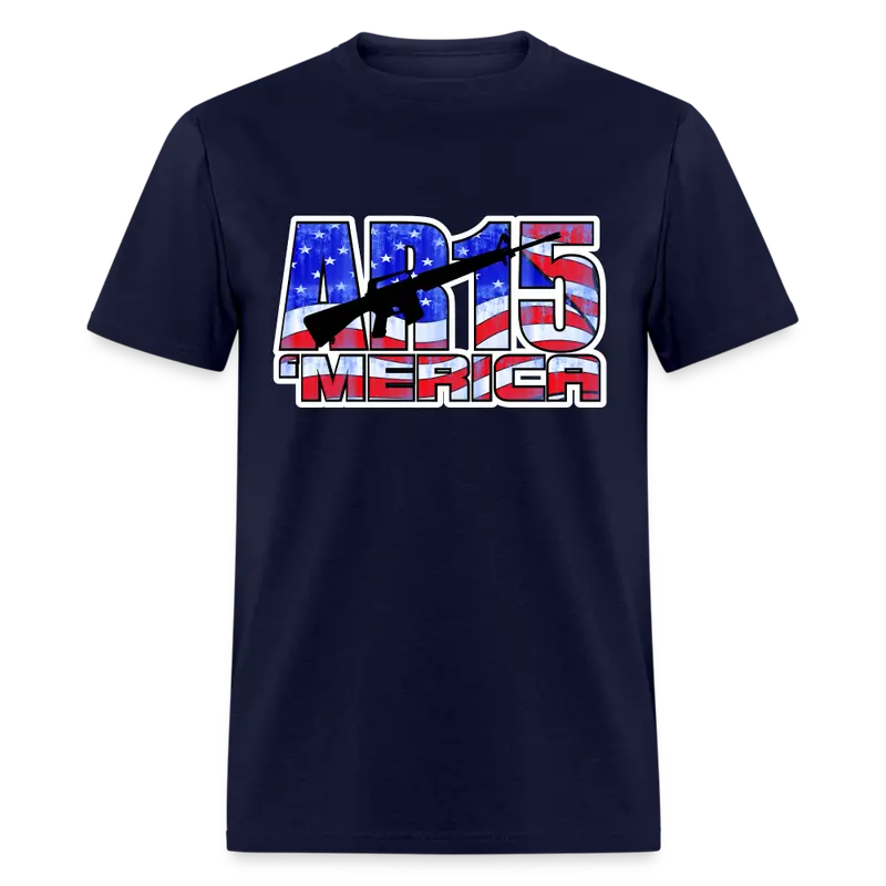 Ar-15 'Merica' Flag Graphic T-Shirt – Patriotic Casual Tee 1