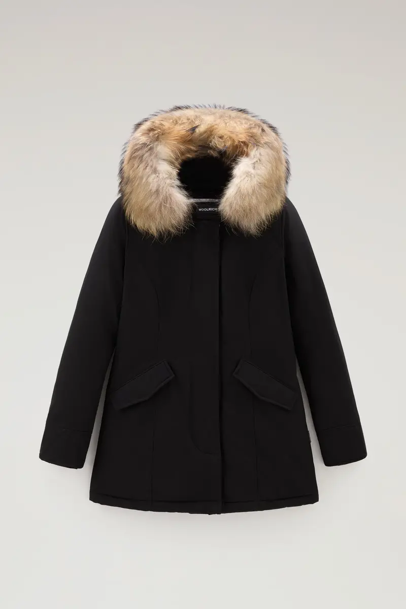 Arctic Parka In Ramar Cloth With Detachable Fur Trim – Black 1