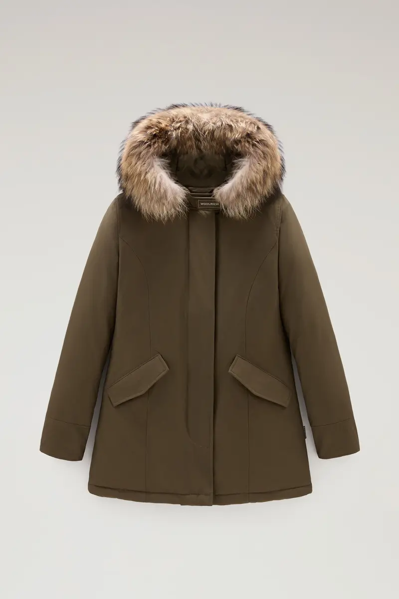 Arctic Parka In Ramar Cloth With Detachable Fur Trim – Dark Green 1