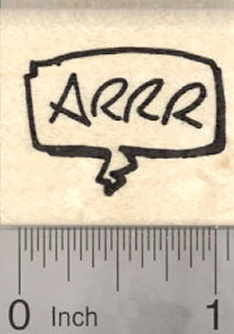 'Arrr!' Pirate Speech Bubble Rubber Stamp – Nautical Humor 1