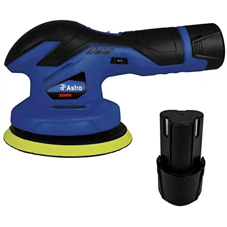 Astro 12V Cordless Variable-Speed Palm Polisher – Includes Two Batteries (Model 3026) 1