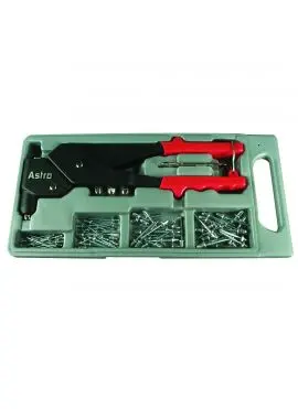 Astro 1435 Full-Rotation Riveting Kit – Includes 1434 Riveter, 80 Assorted Blind Rivets & Carrying Case 1