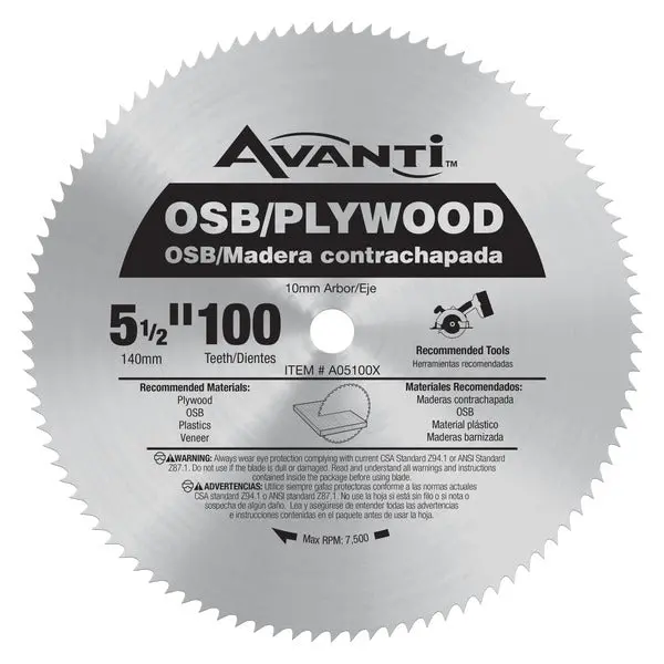 Avanti A05100X 5-1/2" X 100-Tooth Ultra-Fine Plywood Saw Blade 1