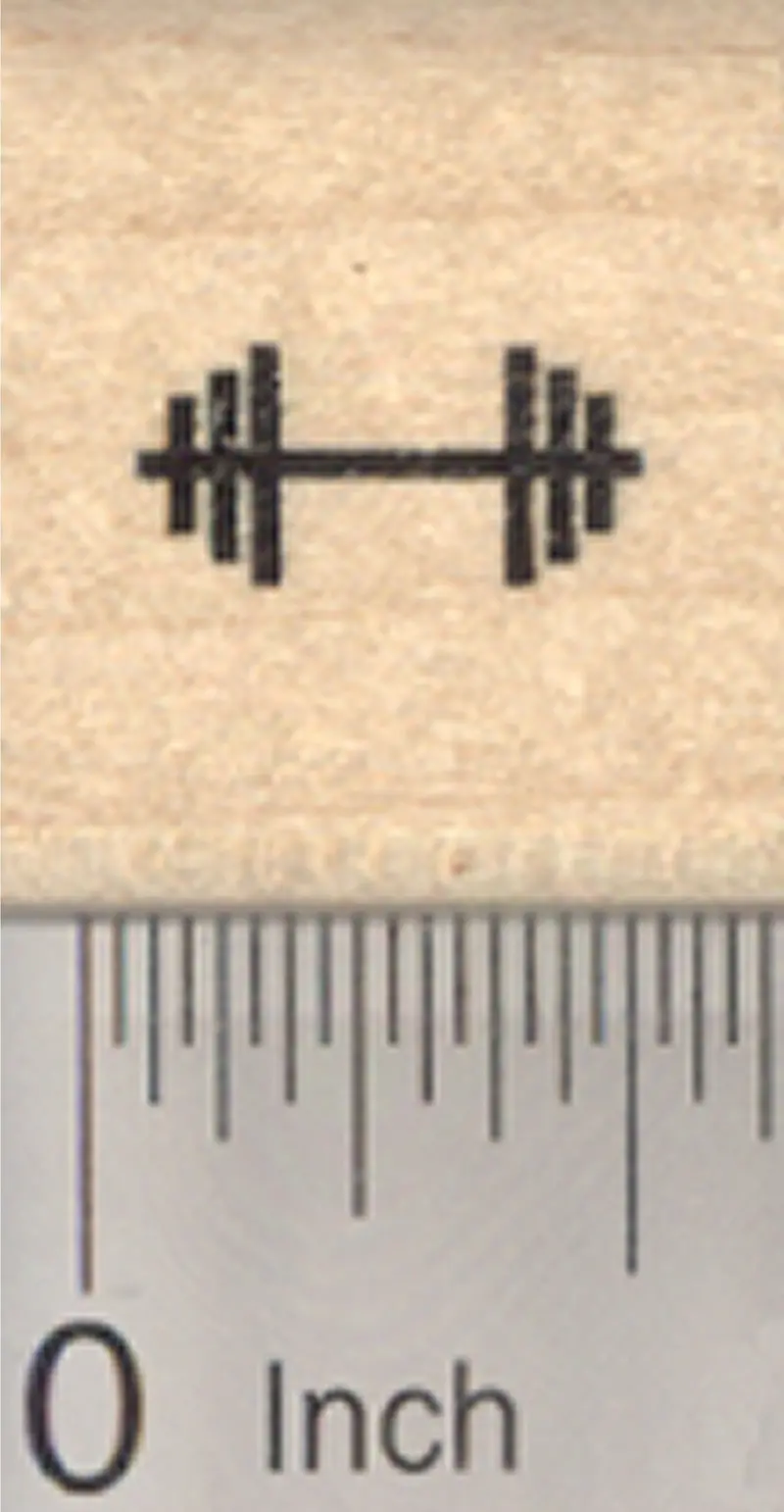 Barbell Rubber Stamp – 0.5-Inch Strength Training Icon 1