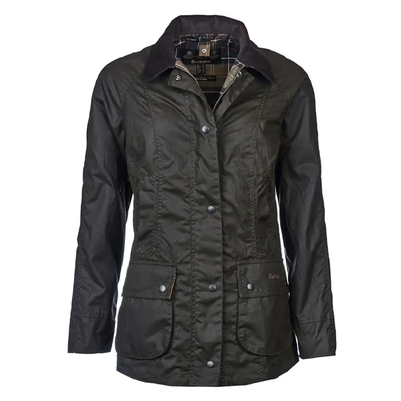 Barbour Classic Beadnell Waxed Cotton Jacket In Olive 1