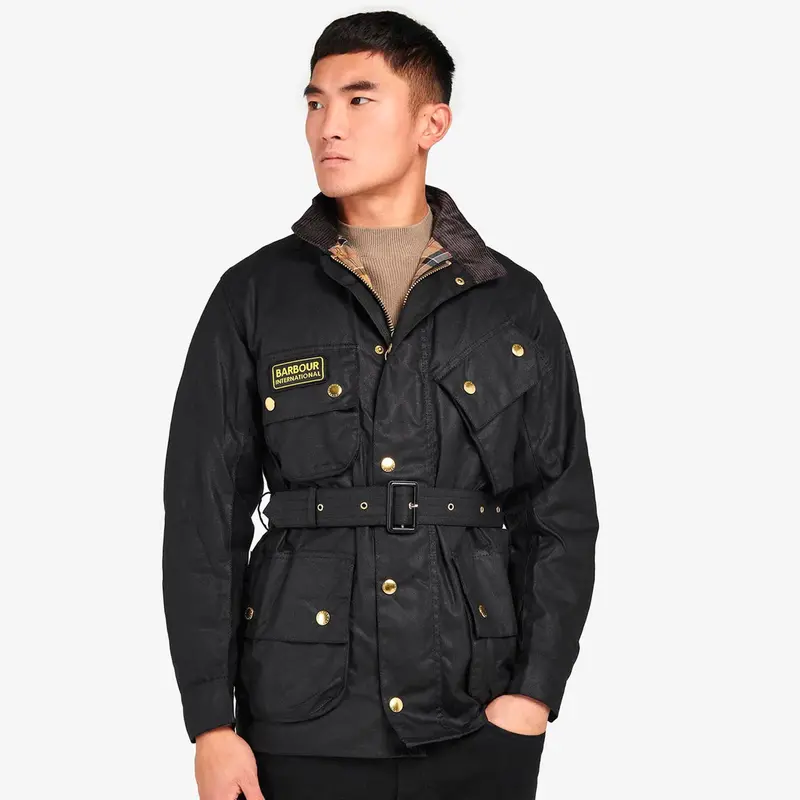 Barbour International Original Black Waxed Cotton Jacket 1