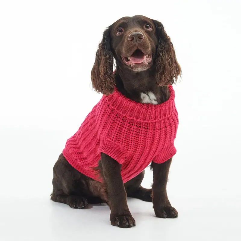 Barbour Saltburn Dog Jumper In Pink Dahlia 1
