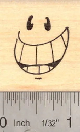 Big Grin Smile Rubber Stamp – Expressive Smiley Face Design 1