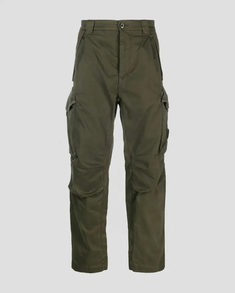 Black & Ivy Green Stretch Sateen Relaxed Pants 1