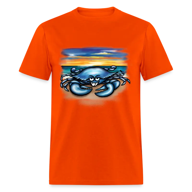 Blue Crab Beach Scene T-Shirt 1