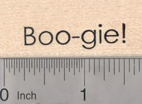 ‘Boo-Gie!’ Halloween Rubber Stamp – Disco-Themed Ghost Party 1