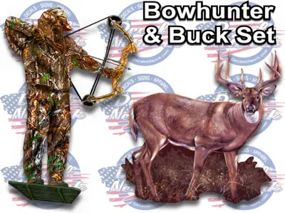 Bowhunter & Whitetail Buck Decal Set – Dual-Theme Hunting Vinyl Kit 1