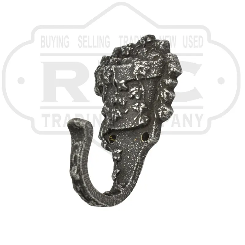 Bravura Belwith Solid Brass Antique Flower Pot Wall Hooks – Set Of 5 1
