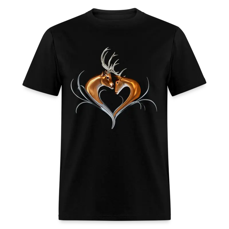 Buck And Doe Heart T-Shirt – Wildlife Romance Graphic Tee 1