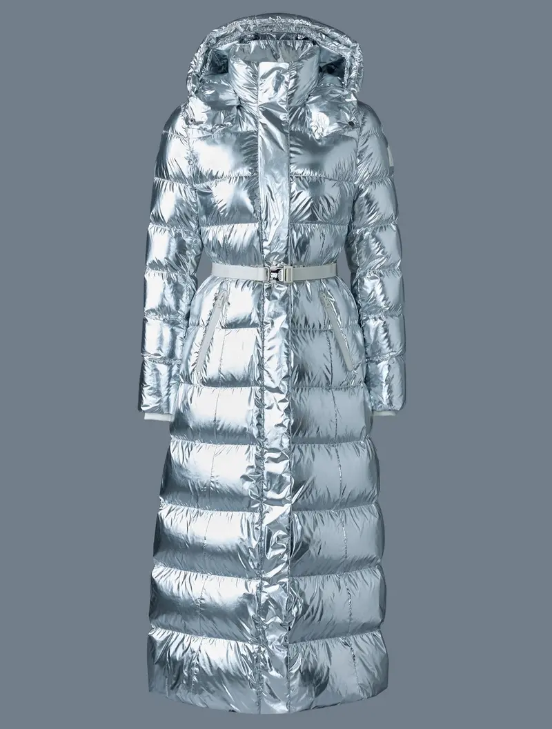 Calina-M Metallic Laminate Down Maxi Coat 1