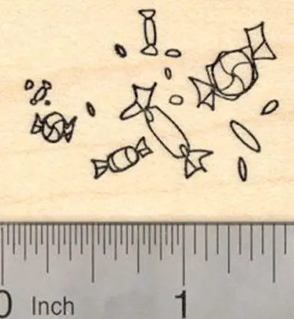 Candy Icon Rubber Stamp – Sweet Treat Illustration 1