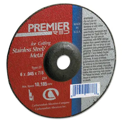 Carborundum Premier Cut-Off Wheel – 4.5" X 0.045" X 7/8" Depressed Center (Model 66252844369) 1