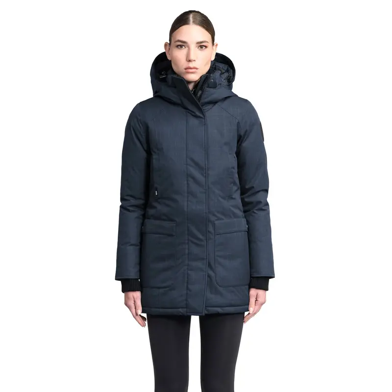 Carla Women’S Navy Furless Parka 1