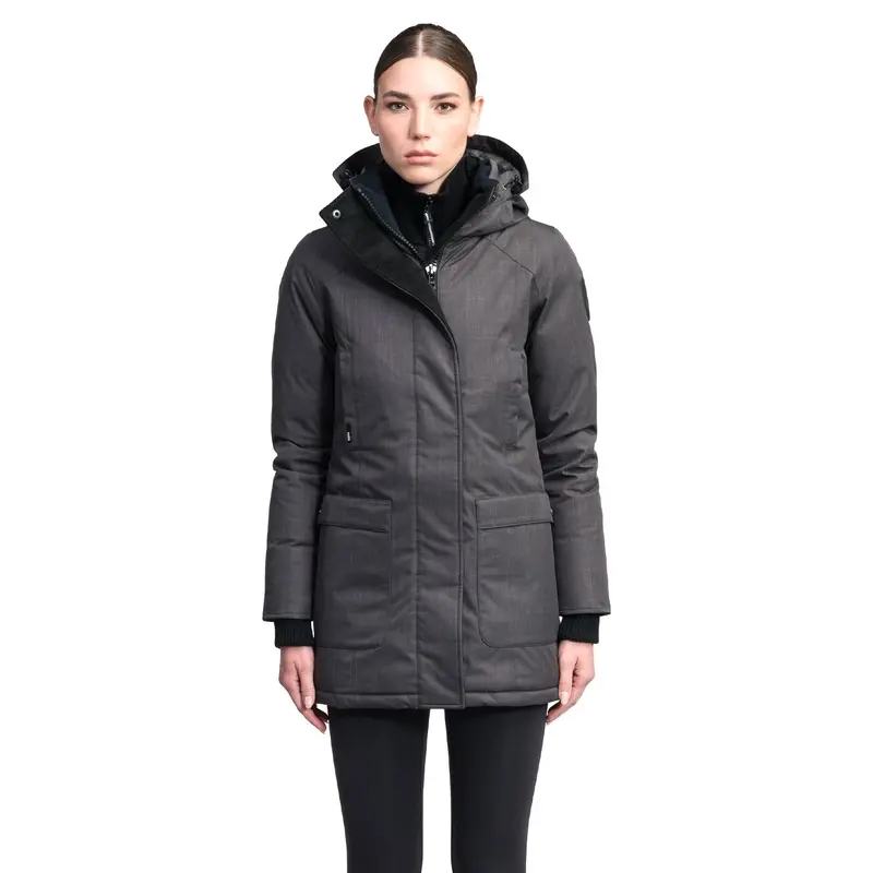 Carla Women’S Steel Grey Furless Parka 1
