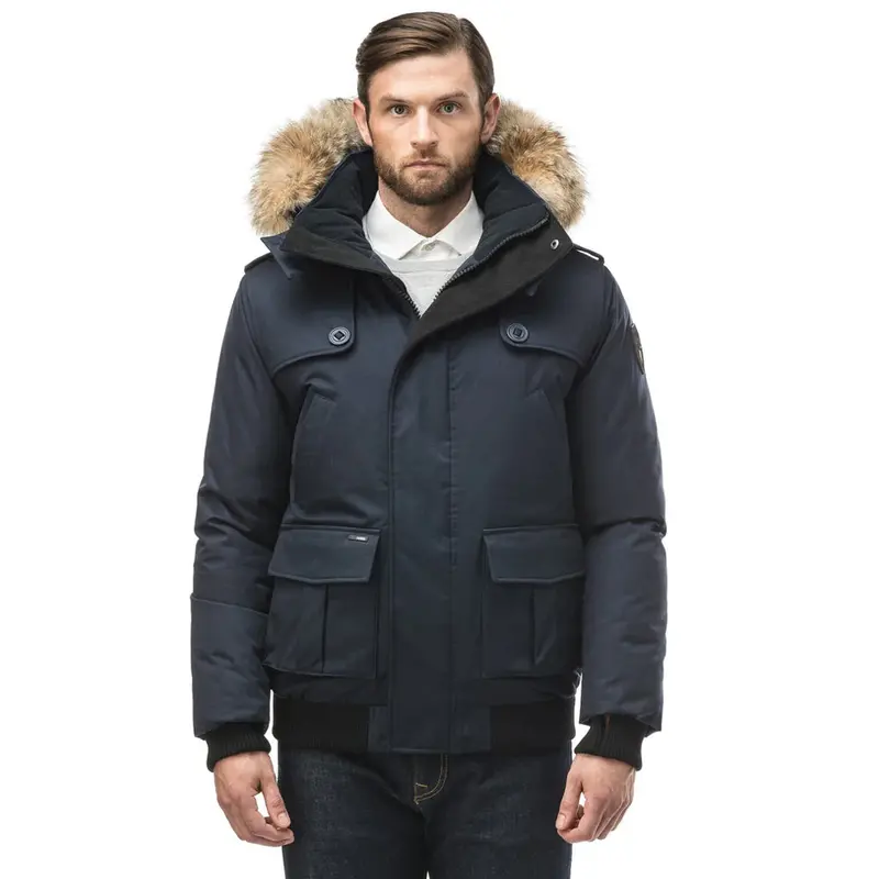 Cartel Men'S Bomber Jacket In Deep Navy Twill 1